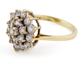 9ct Gold Cubic Zirconia Cluster Ring Size K